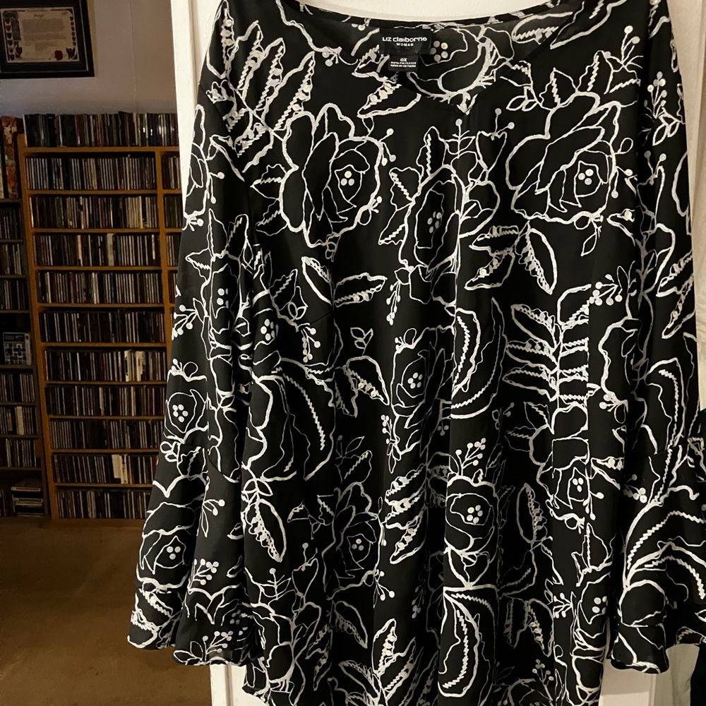 Liz Claiborne Black and Silver Sequin Blouse